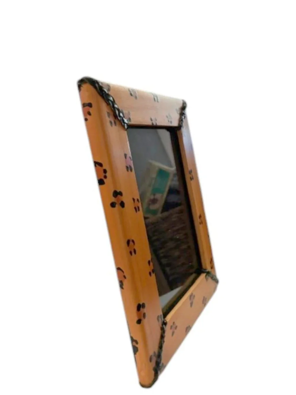 Vintage Handcrafted Wooden Leopard Frame